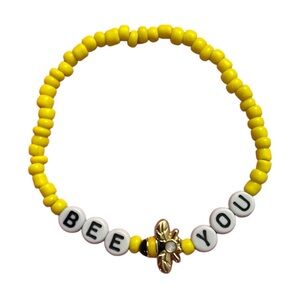 Yellow Beaded 'Bee You' Bracelet